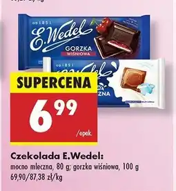 Biedronka Czekolada gorzka wiśniowa E. wedel oferta