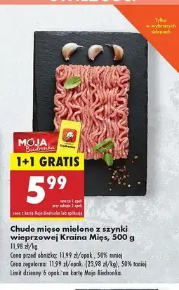 Biedronka Mięso mielone z szynki wieprzowej Kraina mięs oferta