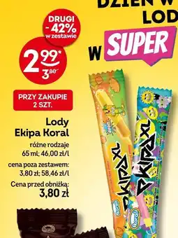 Żabka Lody Ekipa Koral różne rodzaje 65ml oferta