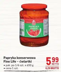Makro Papryka konserwowa Fine Life ćwiartki 650g oferta
