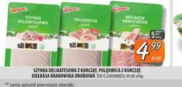 Społem Szczecin Szynka delikatesowa z kurcząt, polędwica z kurcząt, kiełbasa krakowska drobiowa oferta
