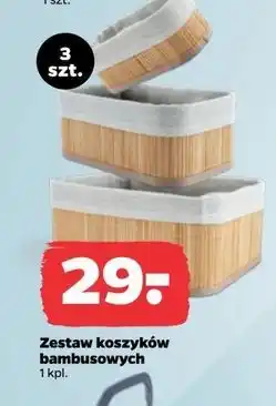 Netto Komplet koszyków bambusowych wyścielanych oferta