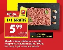 Biedronka Mięso mielone z szynki wieprzowej chude Kraina mięs oferta