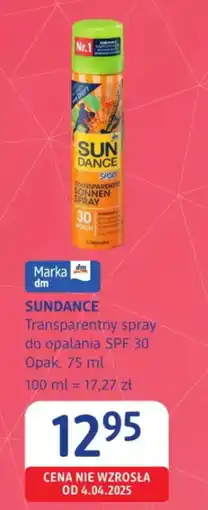 dm drogerie markt SUNDANCE Transparentny spray do opalania SPF 30 oferta