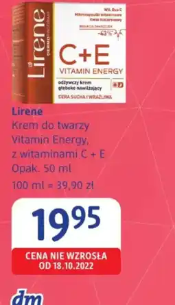 dm drogerie markt Lirene Krem do twarzy Vitamin Energy oferta