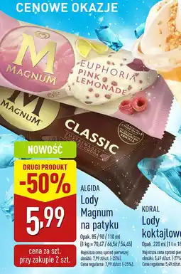 ALDI ALGIDA Lody Magnum na patyku oferta