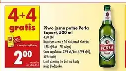 Biedronka Piwo jasne pełne Perła Export, 500 ml oferta
