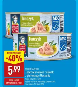 ALDI GOLDEN SEAFOOD Tuńczyk w oliwie z oliwek z pierwszego tłoczenia oferta