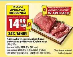Biedronka Karkówka wieprzowa bez kości Kraina mięs oferta