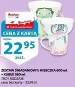 Auchan Zestaw śniadaniowy miseczka 600 ml + kubek 360 oferta