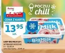 Auchan Lody truskawka Algida Big Milk oferta