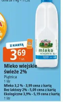 E.Leclerc Mleko wiejskie świeże 2% 1l Piątnica oferta