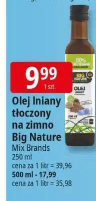 E.Leclerc Olej lniany tłoczony na zimno Big Nature Mix Brands oferta