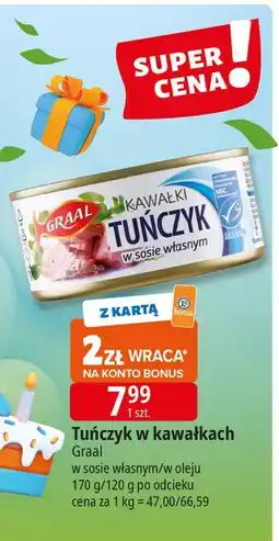 E.Leclerc Tuńczyk kawałki w oleju roślinnym Graal oferta