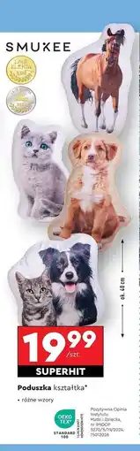 Biedronka Poduszka kształtka pies z kotem 40 cm Smukee oferta
