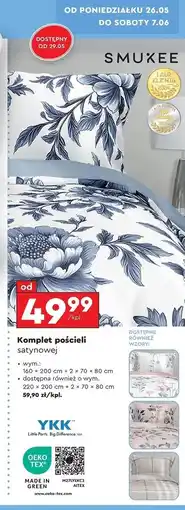 Biedronka Komplet pościeli satynowej rozm. 220 x 200 cm + 2 70 80 Smukee Home oferta