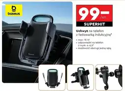 Biedronka Uchwyt na telefon z ładowarką indukcyjną Baseus oferta