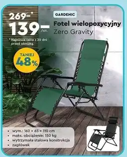 Biedronka Fotel zero gravity Gardenic oferta