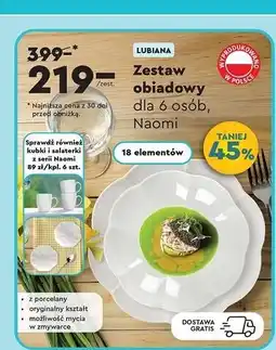Biedronka Zestaw obiadowy naomi Lubiana oferta