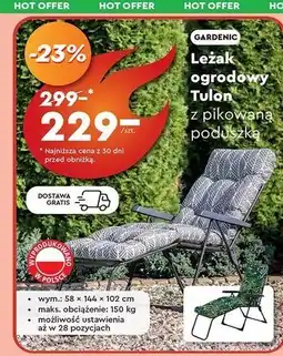 Biedronka Leżak tulon 58 x 144 102 cm Gardenic oferta