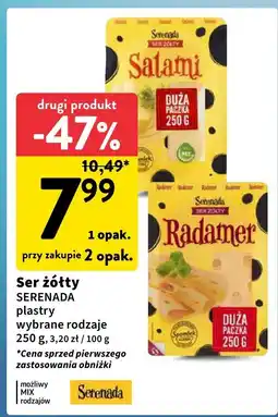 Intermarche Ser żółty plastry 250g Serenada oferta