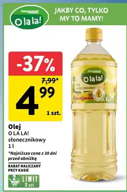 Intermarche Olej słonecznikowy 1l O LA LA! oferta