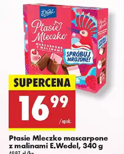 Biedronka Ptasie Mleczko mascarpone z malinami E.Wedel oferta