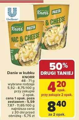 Carrefour Market Danie w kubku Knorr Mac & Cheese 70g oferta