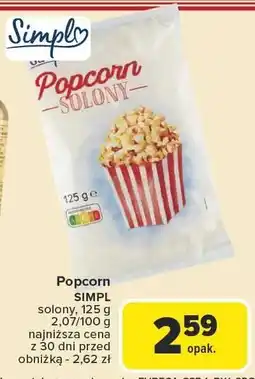 Carrefour Market Popcorn solony Simpl 125g oferta