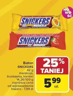 Carrefour Market Baton Snickers marakuja, truskawka, karmel 42g oferta