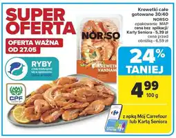 Carrefour Market Krewetki całe gotowane 100g Norso oferta