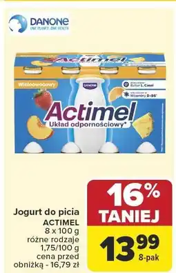 Carrefour Market Jogurt do picia Actimel wieloowocowy 8x100g Danone oferta