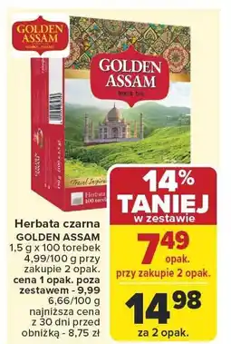 Carrefour Market Herbata czarna GOLDEN ASSAM 1,5g x 100 torebek oferta