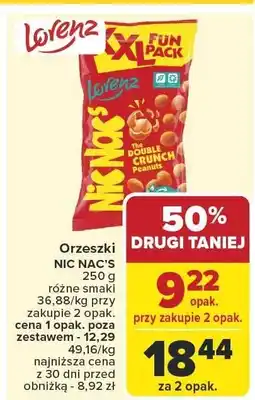 Carrefour Market Orzeszki NIC NAC'S 250g różne smaki Lorenz oferta