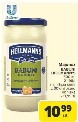 Carrefour Market Majonez BABUNI HELLMMANN'S 500ml Unilever oferta
