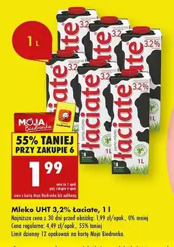 Biedronka Mleko 3.2% Łaciate oferta