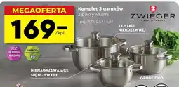 Biedronka Komplet 3 garnków z pokrywkami oferta