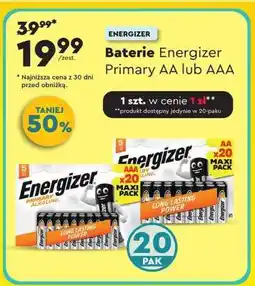 Biedronka Baterie Energizer Primary AA lub AAA oferta