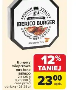 Carrefour Burgery wieprzowe mrożone Iberico oferta