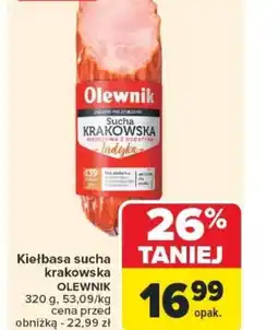 Carrefour Kiełbasa sucha krakowska Olewnik oferta