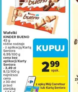 Carrefour Wafelki Kinder Bueno oferta