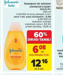 Carrefour Szampon do włosów Johnson's Baby Gold 0% oferta