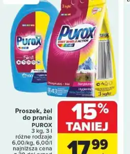 Carrefour Proszek, żel do prania Purox oferta