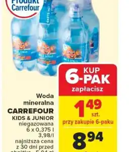 Carrefour Woda mineralna Carrefour Kids & Junior oferta