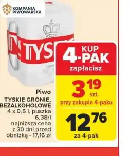 Carrefour Piwo Tyskie Gronie Bezalkoholowe oferta