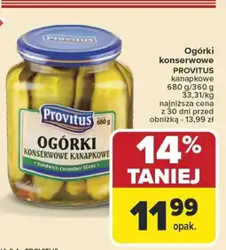 Carrefour Ogórki konserwowe Provitus 680g oferta