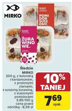Carrefour Śledzie MIRKO z żurawiną 200g oferta