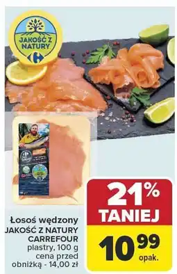 Carrefour Łosoś wędzony JAKOŚĆ Z NATURY CARREFOUR plastry 100g oferta