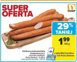 Carrefour Kiełbasa podwawelska 100g DOBROWOLSCY oferta