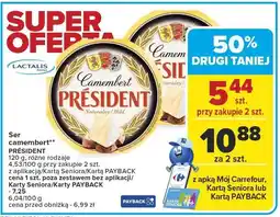 Carrefour Ser camembert PRÉSIDENT 120 g oferta